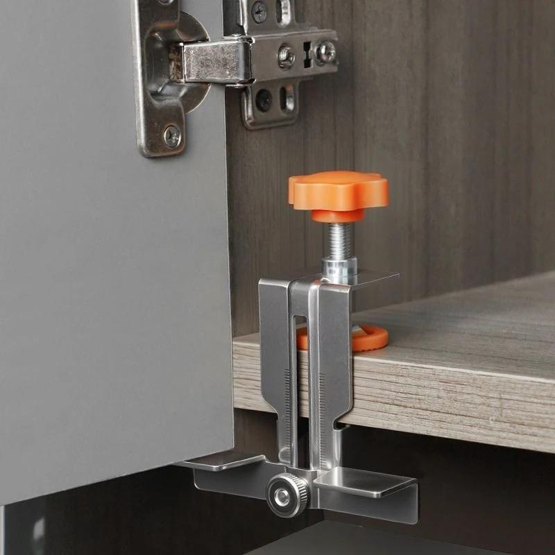 Furniture Panel Install Helper Floor Cabinet Panel Installation Jig Panel Leveling and Drilling Auxiliary Stainless Steel Jig