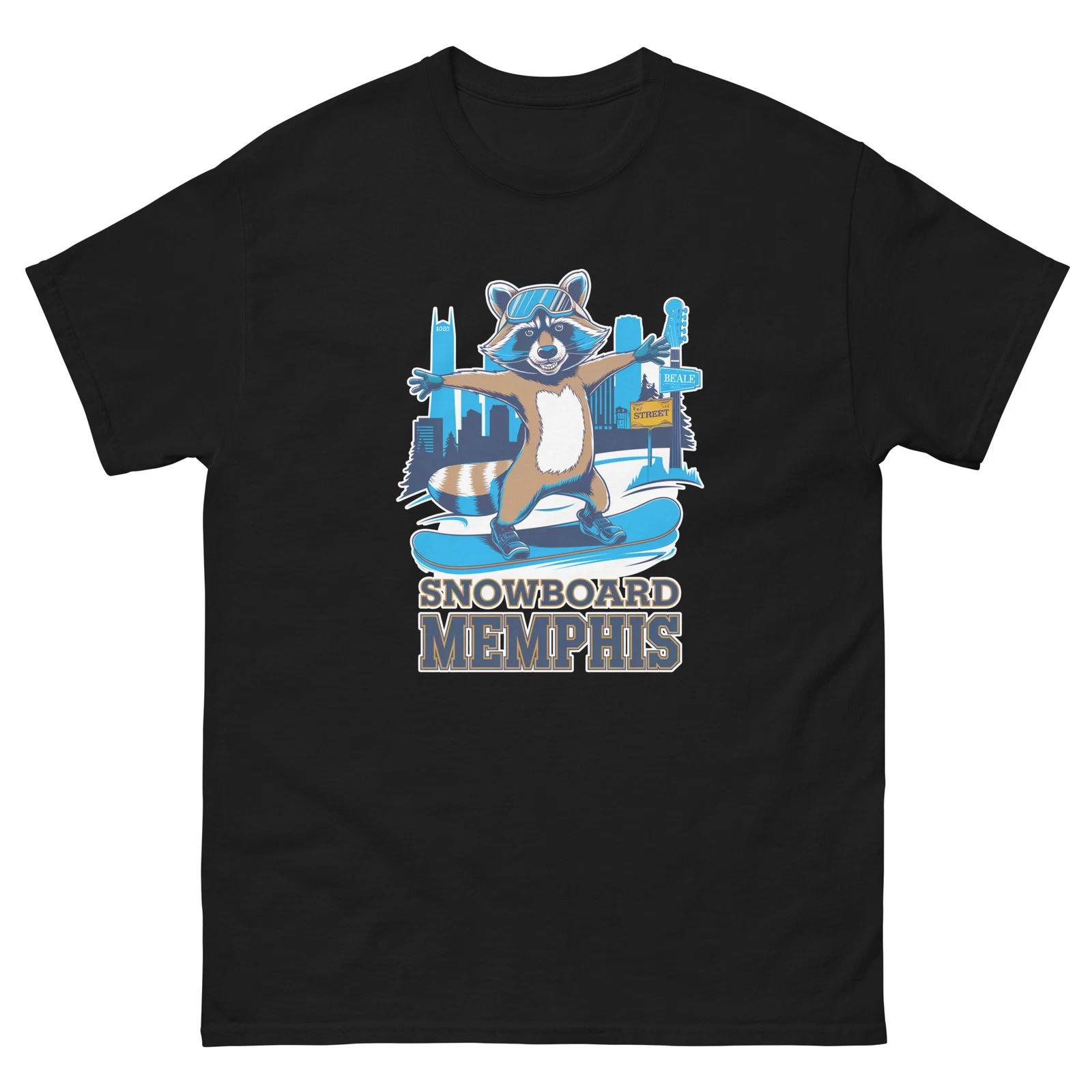 

Snowboard Memphis Raccoon USA Snowboarding Animal T-Shirt 2XL