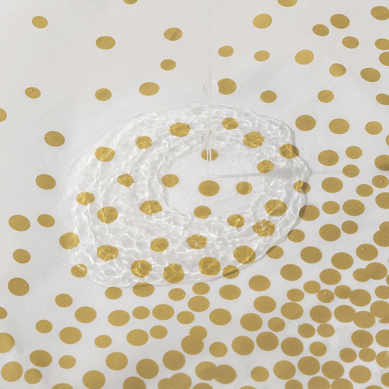 PEVA White Gold Polka Dot Tablecloth - Waterproof & Oilproof for Parties, Festivals, Picnics, Gatherings