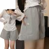 Women's Yellow High-Waisted Wide-Leg Summer Shorts - Slimming, Three-Quarter Length, Versatile Casual 2026 Fashion