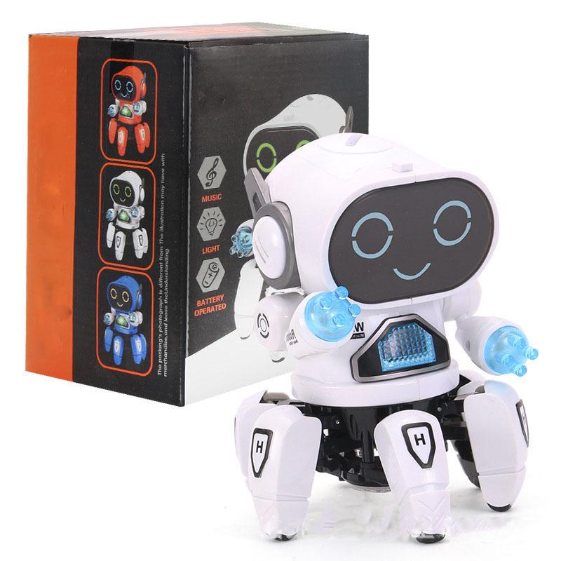 Dance Music 6 Claws Robot Octopus Spider Robots Vehicle Birthday Gift Toys for Children Kids Early Education Baby Toy Boys Girls