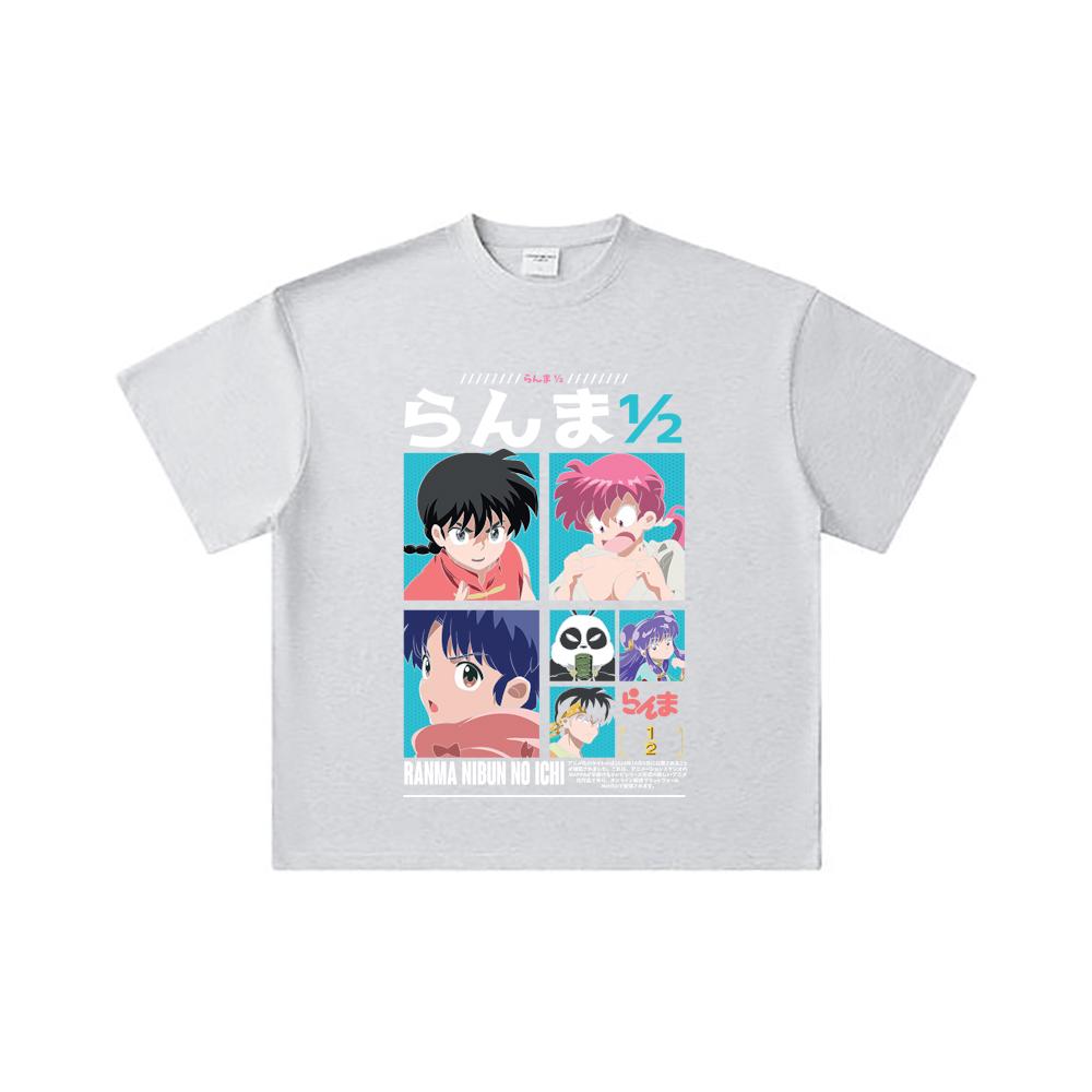 260 GSM Double Yarn 32 Count 100% Cotton Ranma 12 V1 Print Unisex Heavy Cotton T Shirt
