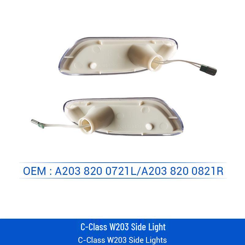 LED Front Bumper & Side Marker Turn Signal Lights for 01-07 Mercedes-Benz W203