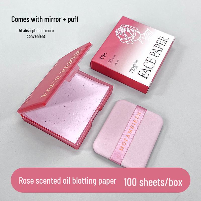 

Портативная матирующая бумага для лица с зеркальцем-пуховкой для женщин – Контроль жирности, рассыпчатая пудра и матирующие салфетки Smooth - 100 sheets