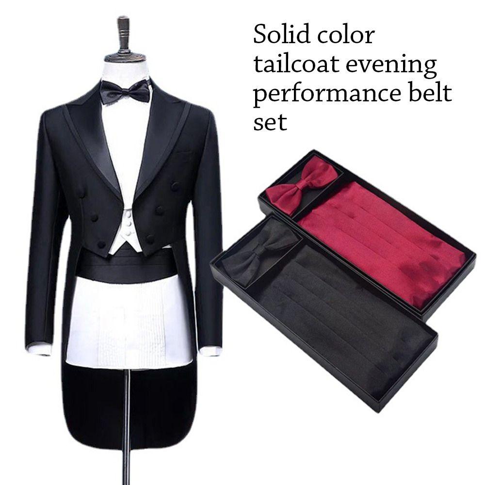 Fashion Wide Silk Satin Tuxedo Cummerbund Elastic Belly Band Pocket Square Designer Business Men's Suit Lapel Flowers for Men