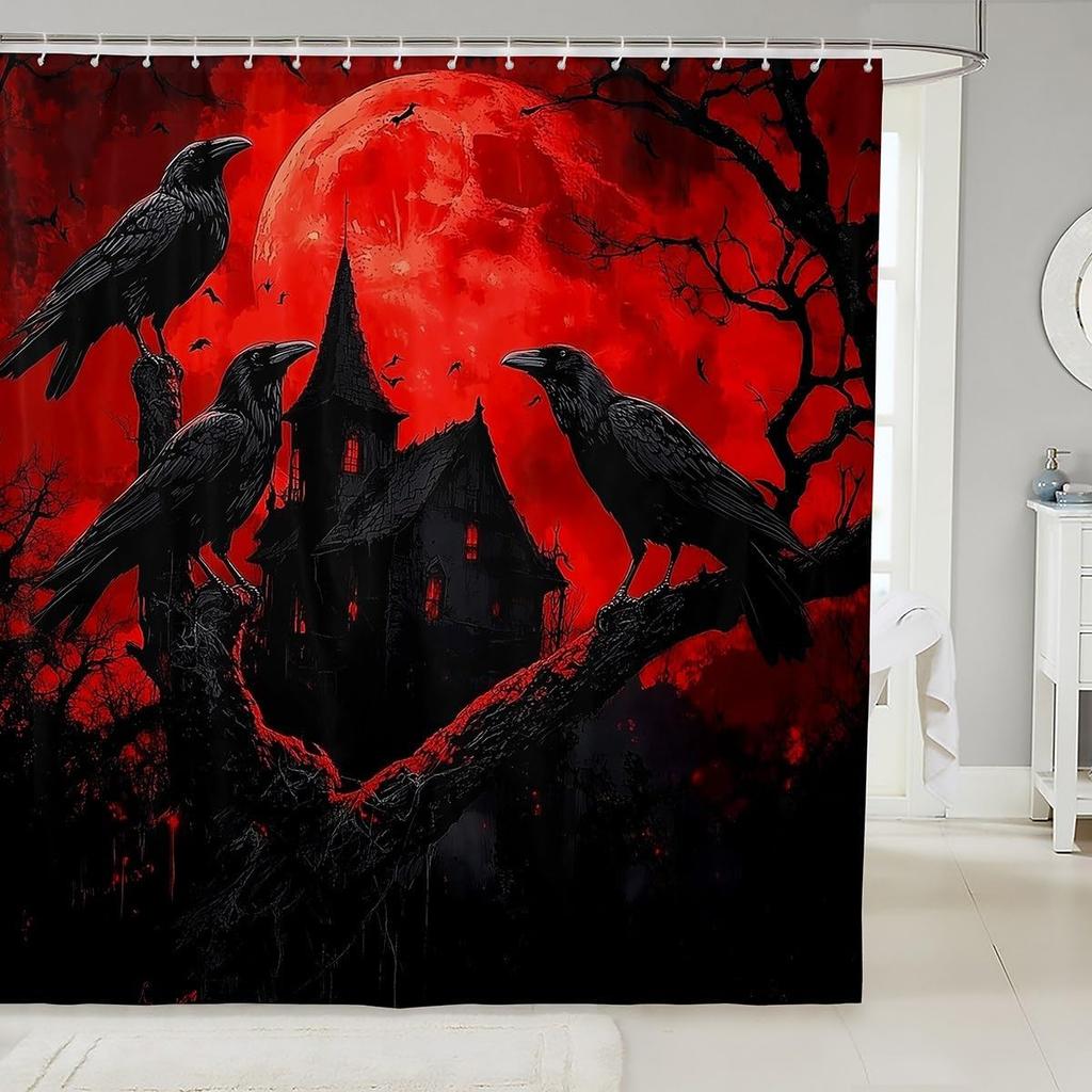 Cartoon Cat Kids Shower Curtains,Ocean Wave Japanese Ukiyo-e Bathroom Curtain,Ragdoll Abstract Stripe Home Decor,Sea Blue Retro