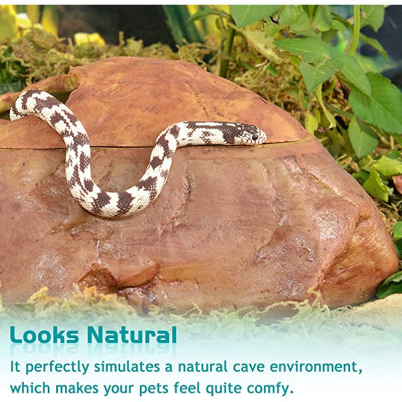 Harz-Reptilien-Versteck, Höhlenversteck, natürlicher Fels-Look, Zuchtbox, Eierablage, Unterschlupf für Schlangenratten