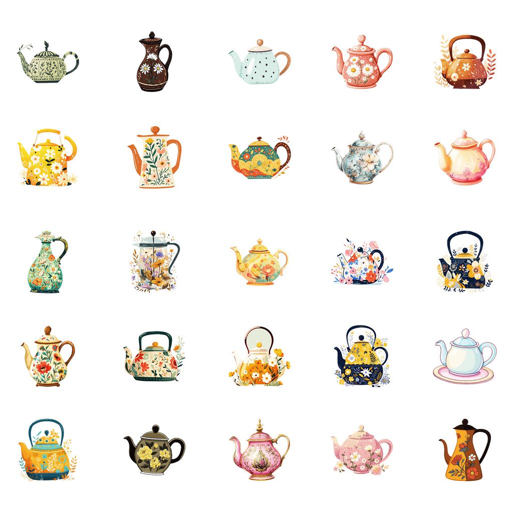 50 Creative Romantic Bouquet Stickers Decorating Water Cup Notebook Stickers