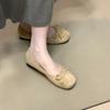 Retro Ladyshoes Lady Doudou Shoes Women's Summer New Gentle Bow Round Head Shallow Mouth Single Shoes Tide