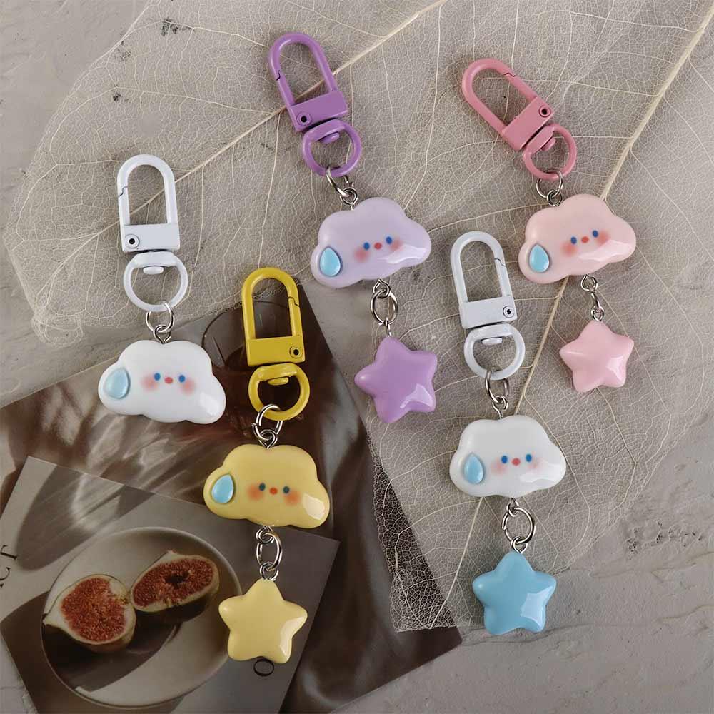 

Jewelry Cloud Pentagram Pendant Resin Cloud Star Key Chain Female Lady Girl white