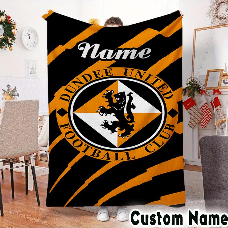 Custom Name Dundee Crest Throws Blanket Flannel Blankets for Couch Bed Gifts for Men Women Picnic blanket Christmas fan gifts