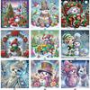 Snowman 5D DIY Diamond Art Painting Kits for Gift Home Wall Decor Special Shape Partial Drill Dimond Art Paintings 11.81x11.81in