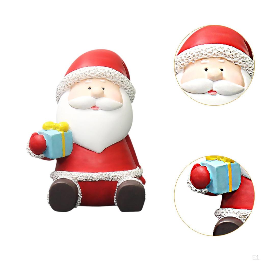 Christmas Santa Figurine Sculpture Party Supplies Desktop Ornament Decoration for Cabinet