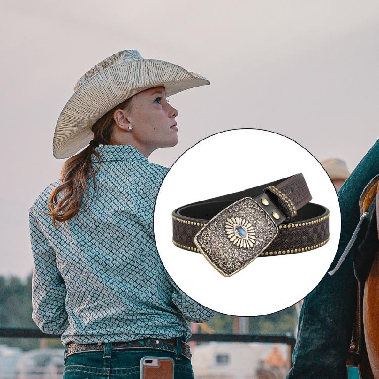 Women Men Belt Casual PU Leathers Adjustable Belt Waistband Western Cowboy Belt