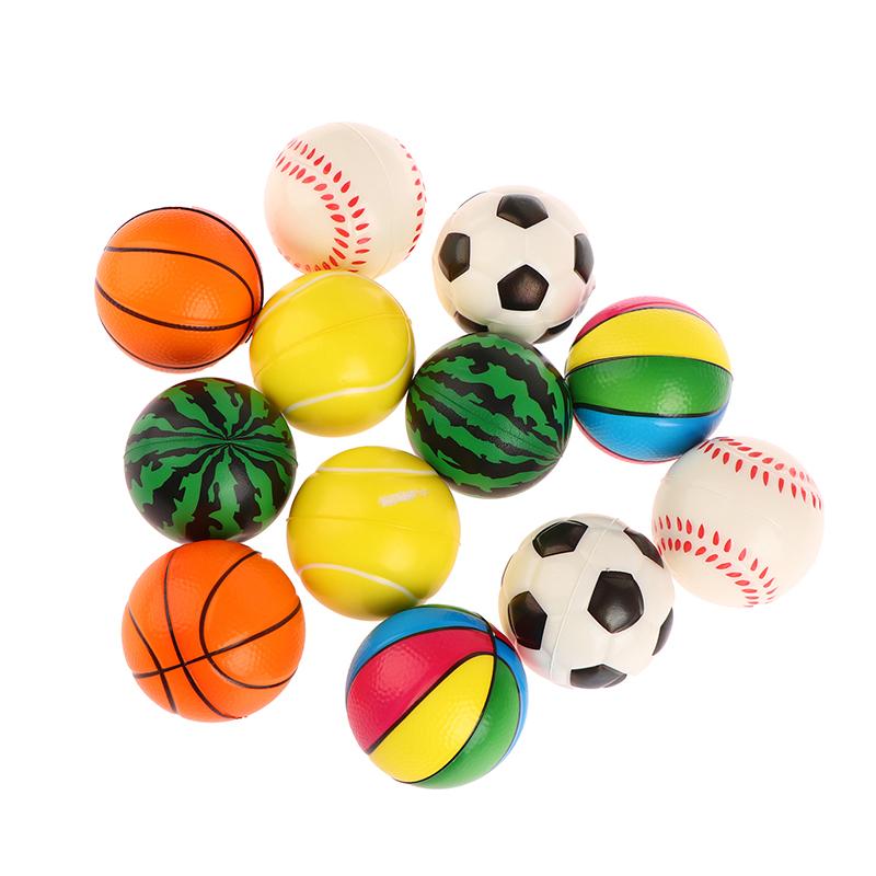 2Pcs Squeeze Toy Ball Football Pu Soft Foam Sponge Stress Relief Baseball Toys For Kids Children Wrist Training Balls