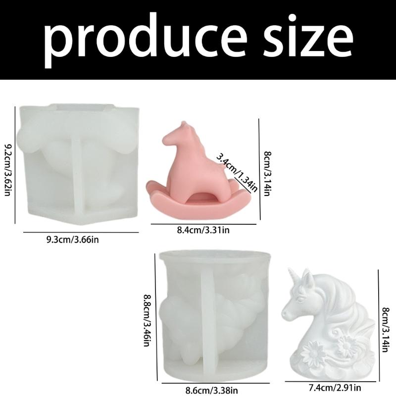 Horse Statue Silicone Candle Molds Food Safe Silicone Temperature Resistant for Resin Casting Candle Chocolate Baking