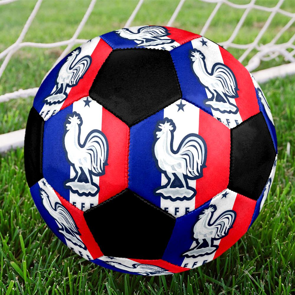 Pallone Calcio a 5 FFF Francia Colorato Cucito a Macchina PVC Misura 5 Pronto per Allenamento di Squadra Competizione Resistente Alta Rimbalzabilità Fantastico Regalo Sportivo
