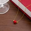 Chinese Style Acacia Bean Pendant Lucky Transfer Necklace, Niche Design Geometric Round Clavicle Chain Female