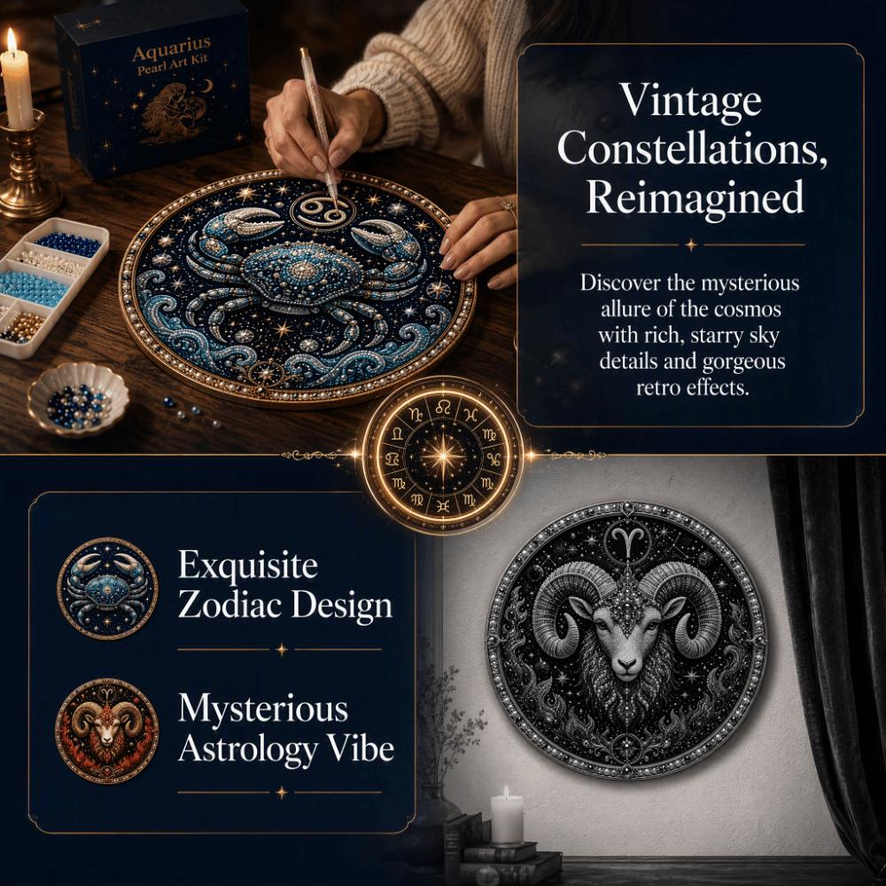 Entry-level 12 Constellation Painting Kit Round Beads DIY Craft Set Home Decor