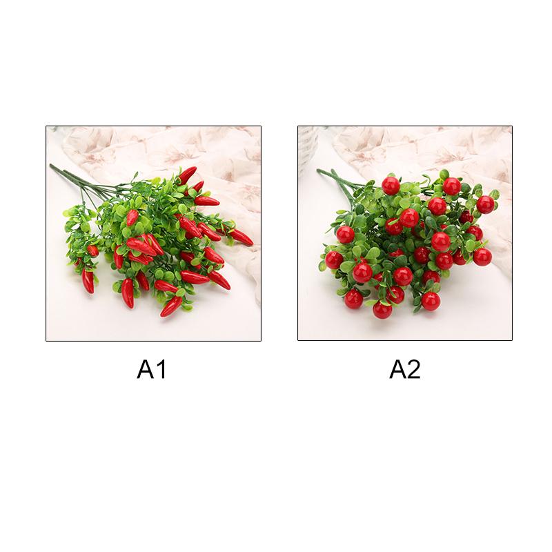 10PCS Artificial Pepper Bouquet Fake Chili Bouquet Simulation Fruits Pepper Bunch Plastic Fake Plant for Home Party
