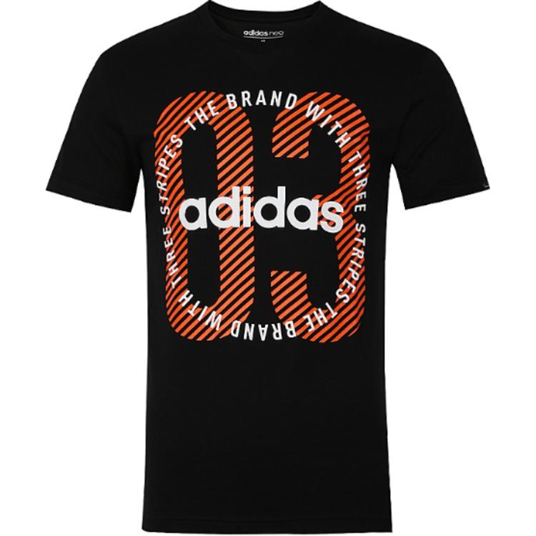 Adidas Neo Round Neck Fashion Comfortable Short Sleeve T-Shirt Men Tops Black DZ7231