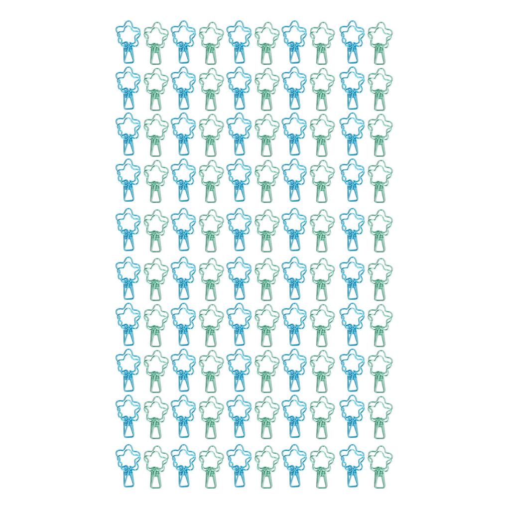 100 Pcs  Clips Hollow Cute Flower Shape Sturdy Metal Small  Clips for Office Documents A