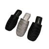 Silver Outer Wear Hollow Woven Bag Head Half Slippers Women's Summer New Versatile Flat Bottom Cool Slippers