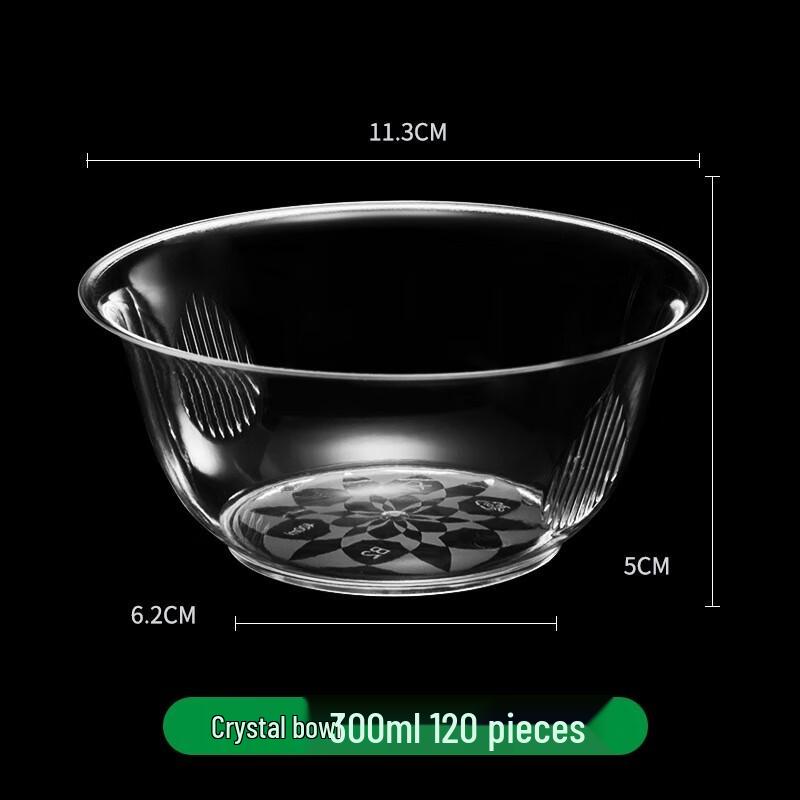 JINGRX Disposable Hard Plastic Crystal Bowls