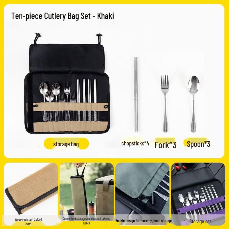 Camping Picnic Cutlery Set with Storage Bag