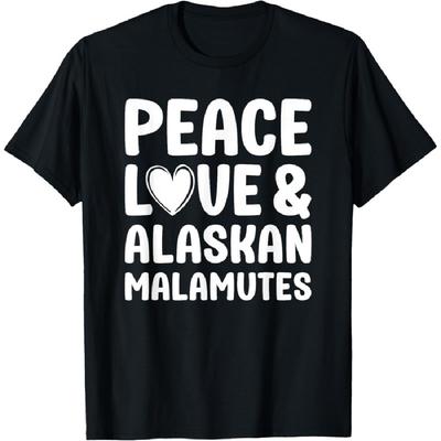 Milovník psů aljašský malamut Mír Láska a aljašští malamuti Tričko
