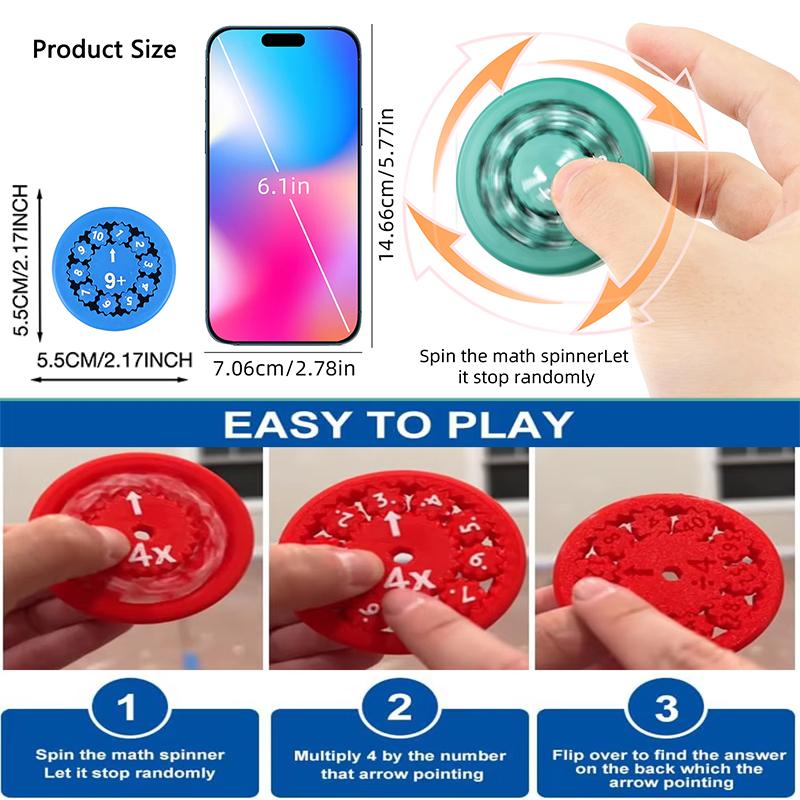 Fidget Spinner Matematici Giocattoli per Bambini Educazione Aritmetica Prescolare Addizione Sottrazione Moltiplicazione Divisione Abaco Giocattolo Montessori