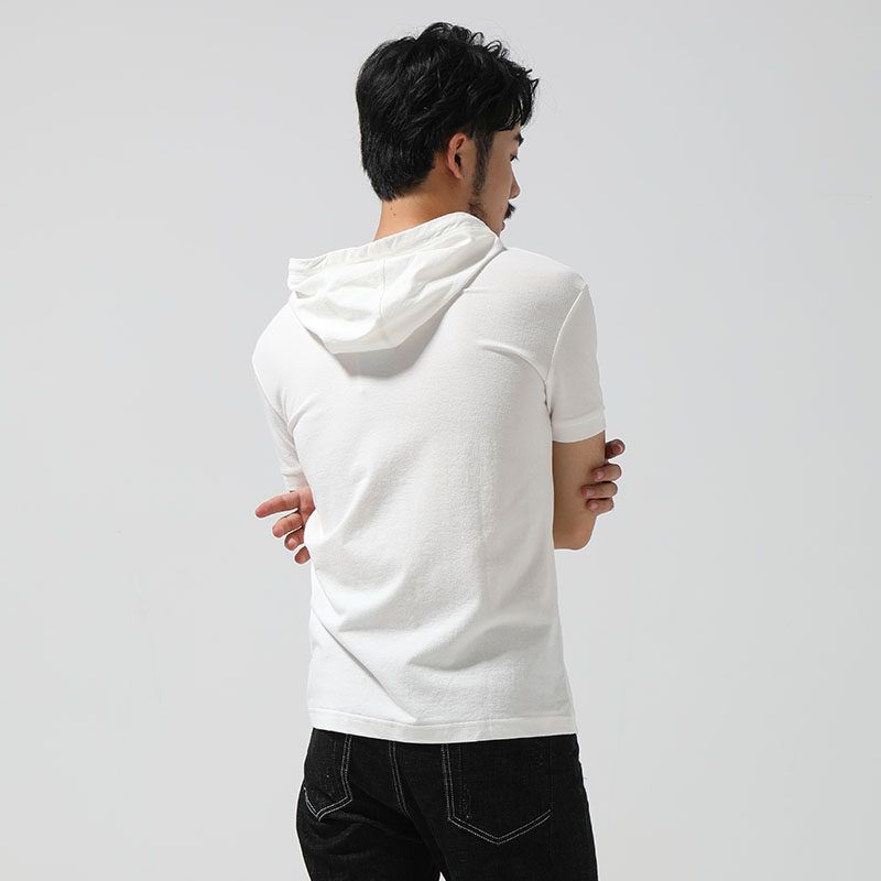 Menseye New Men's Short-Sleeved Zipper Youth T-shirt