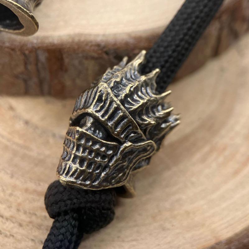 Skull Head Brass Knife Beads Outdoor DIY Woven Lanyard Pendants Jewelry Punk Bracelets Charms Keychain Accessories