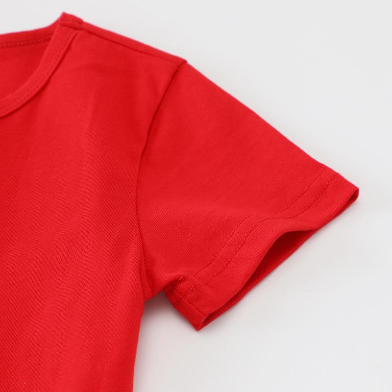 Dětské bavlněné tričko s krátkým rukávem v jednobarevné barvě - Léto pro chlapce, Velikosti od 3T a výše