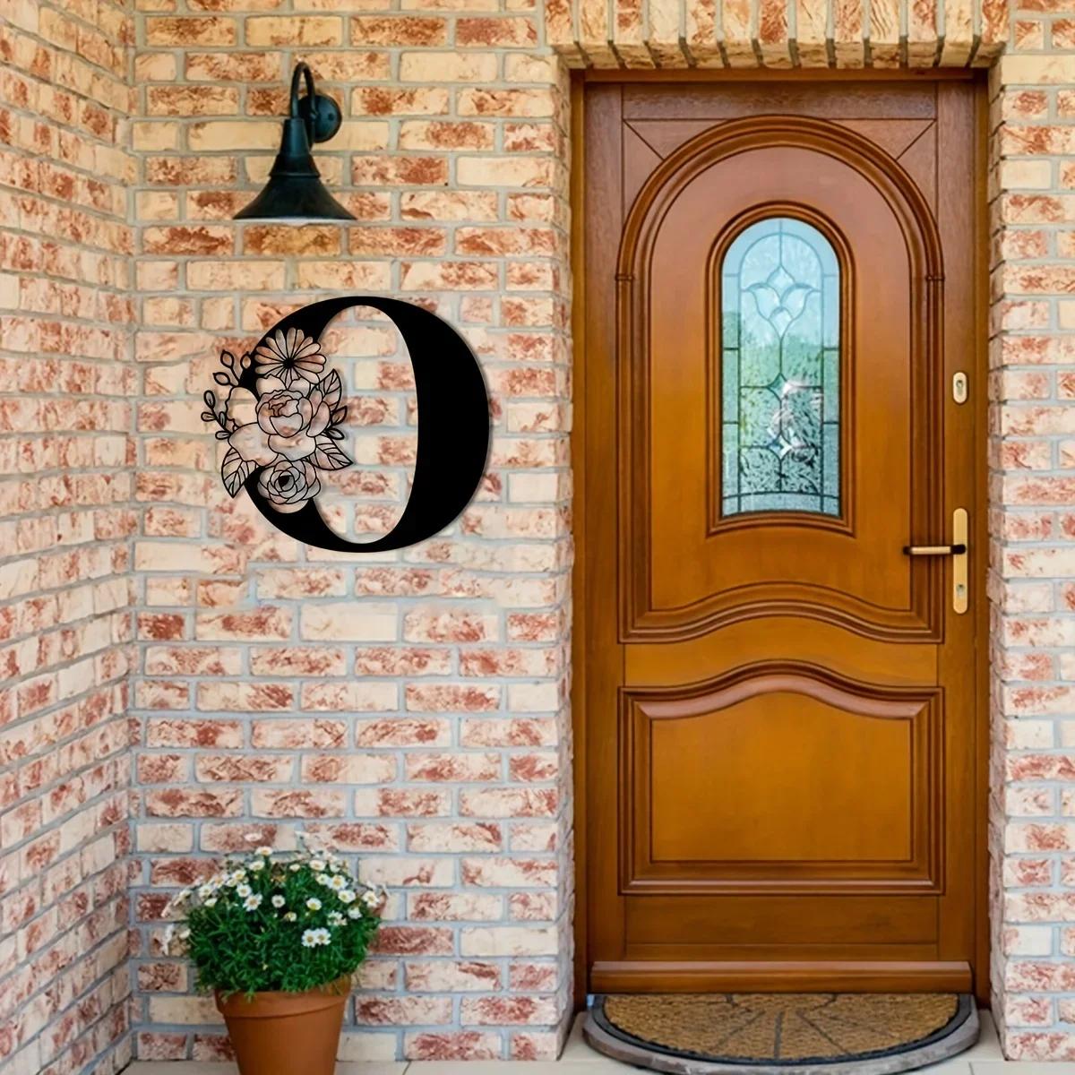 Потрясающая металлическая табличка с цветочными буквами-монограммами! Металлическое — фото 7