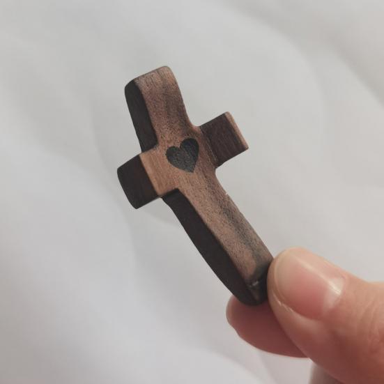 Handcrafted Wooden Fidget Cross Pocket Prayer Cross Fingertip Stress Relief Cross Gadget