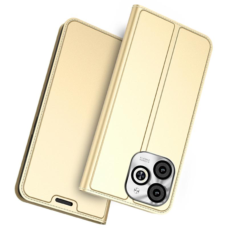 

Чехол для Infinix Smart 8 HD 4G с сильной магнитной застежкой, слотом для карт, кожаный чехол для телефона Gold