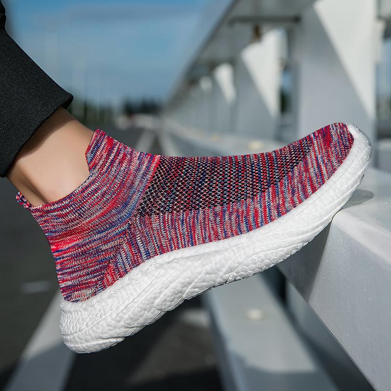 Fashion Spring Casual Men's Sneakers Thick Soled Lightweight Lazy Socks Tenis Masculino Shoes Breathable Couple Plus Size Casual Shoes