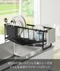 Yamazaki Slim Draining Wire Tower Water Sink Top Draining Rack with Cutlery 10702 Basket, Black, W57.6×D18.8×H18.6cm, Series, Drainage, Pocket,