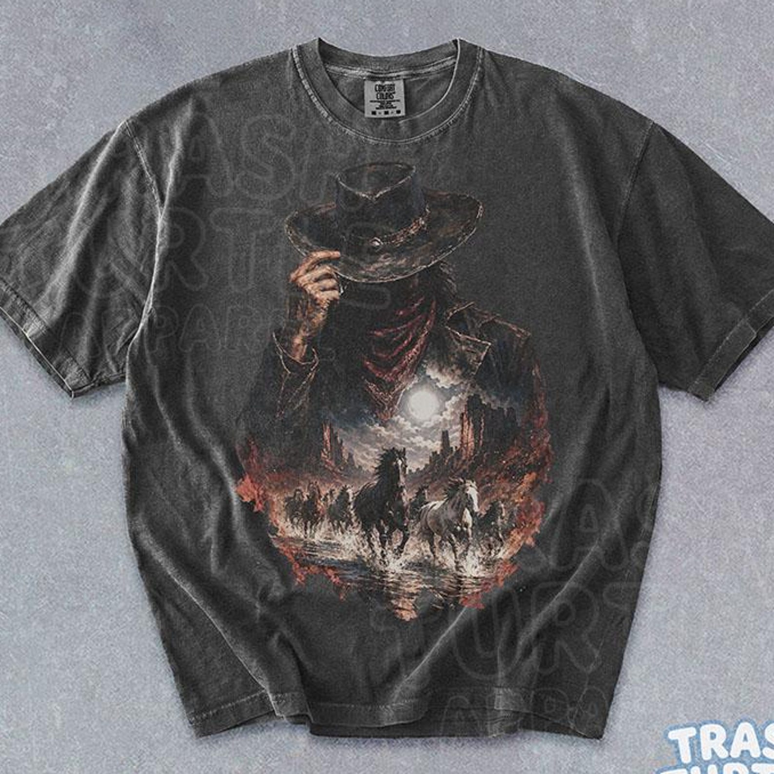 Vintage Cowboy Shirt Retro Western Graphic TShirt Horse Lover T-shirt Graphic Gift 90s Tee 2XL