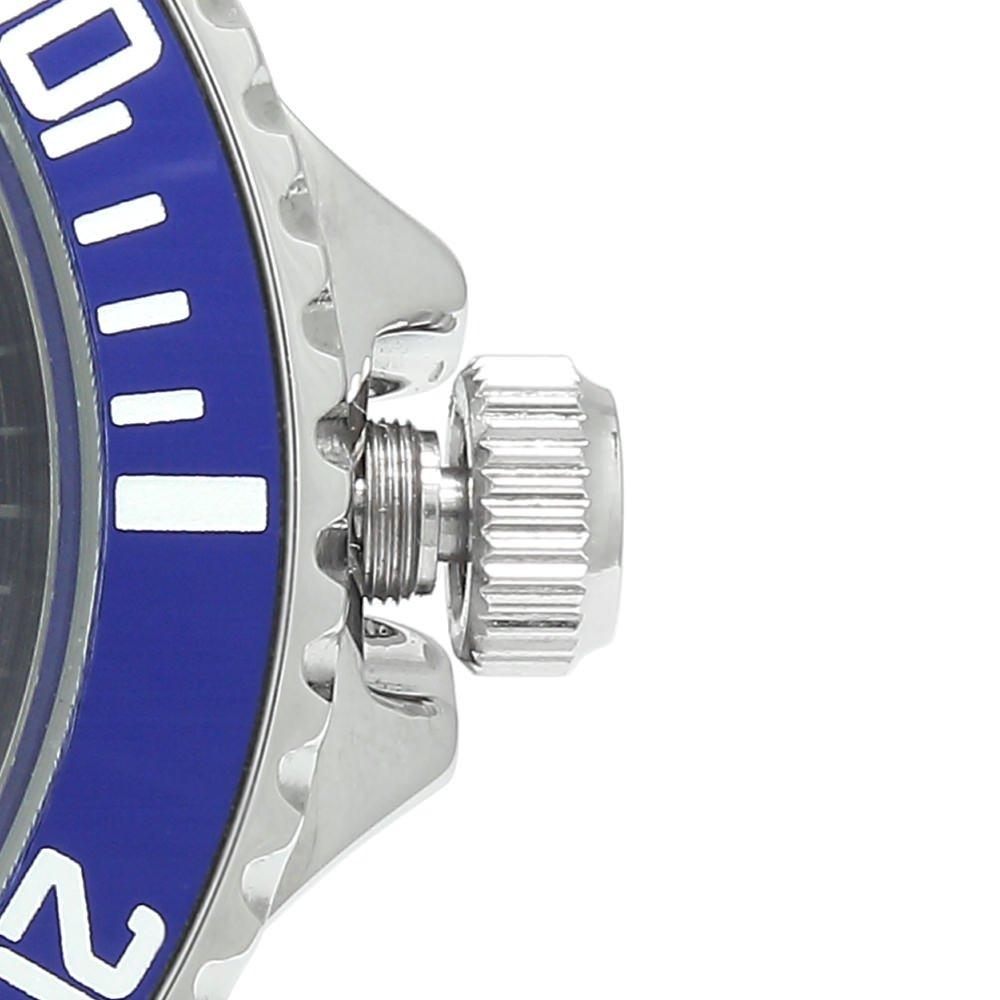 Daniel Muller DM-2018BL All Stainless Steel Diver's Watch, Water Resistant to 10 ATM, Blue