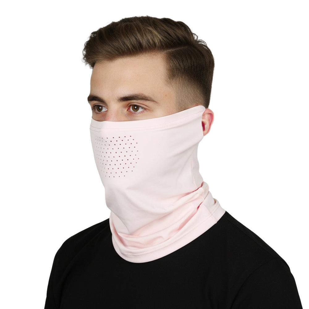 Summer Ice Silk Beanie for Men, Outdoor Cycling Sun Protection Face Mask, Breathable Ear-type Neck Cover, Fishing UV Protection Face Towel
