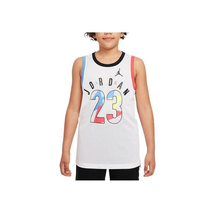 

Jordan Дышащая детская баскетбольная майка без рукавов, детская майка, белая JD2122010GS-002 M