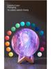 3D Moon Lamp with USB Charging, Remote Control, and Painted Planet Design - Creative Starry Sky Night Light Table Lamp.