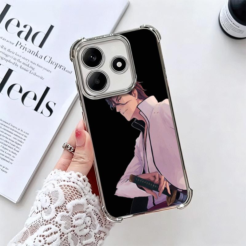 

Bleach Aizen Sousuke Plating Phone Case For Xiaomi Redmi Note 14 15 Pro Plus 13 12 11 11S 11T 10 9S 9 5G Anti-Fall Airabag Cover Redmi Note 9