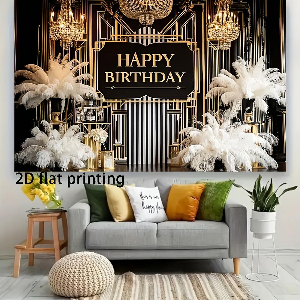 2D Plane 1 Piece with a Gatsby-style Black and White Striped Decorative Art Background Suitable for Festivals