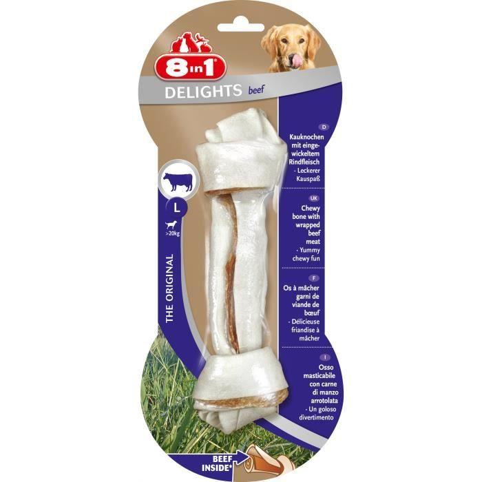 8IN1 Friandise Os À Mâcher Delight - Garni De Viande De Bœuf - Pour Chien De Grande Race