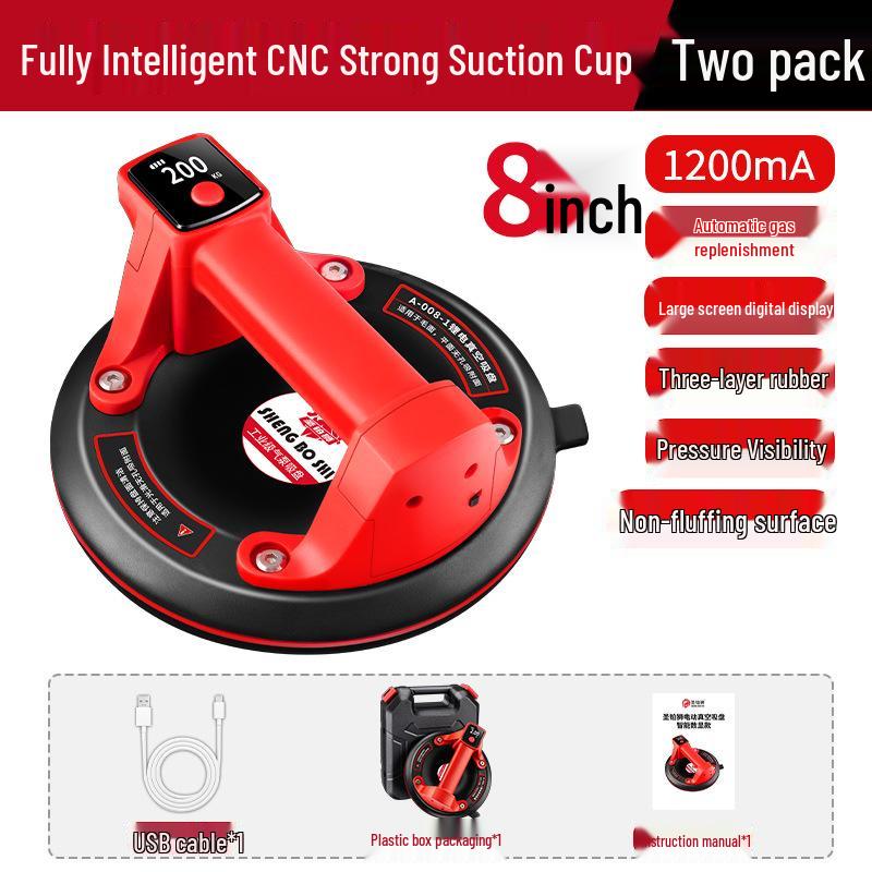Electric Tile & Glass Vacuum Lifter: Heavy-Duty Auto Air Refill & Large Suction Power
