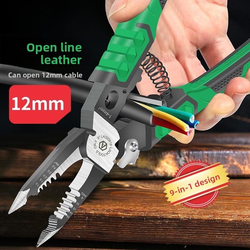 Multi Functional 9-inch Pointed Wire Stripping Pliers, Cable Crimping Pliers, Mini Manual Electrician Specific Pliers
