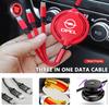 Car 3 In 1 Retractable Micro Data Wire USB Type C Fast Charging Cable For Opel ADAM ASTRA J K CORSA E INSIGNIA MOKKA VIVA Meriva